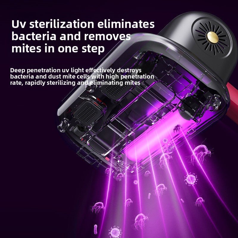 Home UV Sanitizing Vacuum: Cordless Bed Mattress Cleaner with Dual Vibration & Strong Suction
