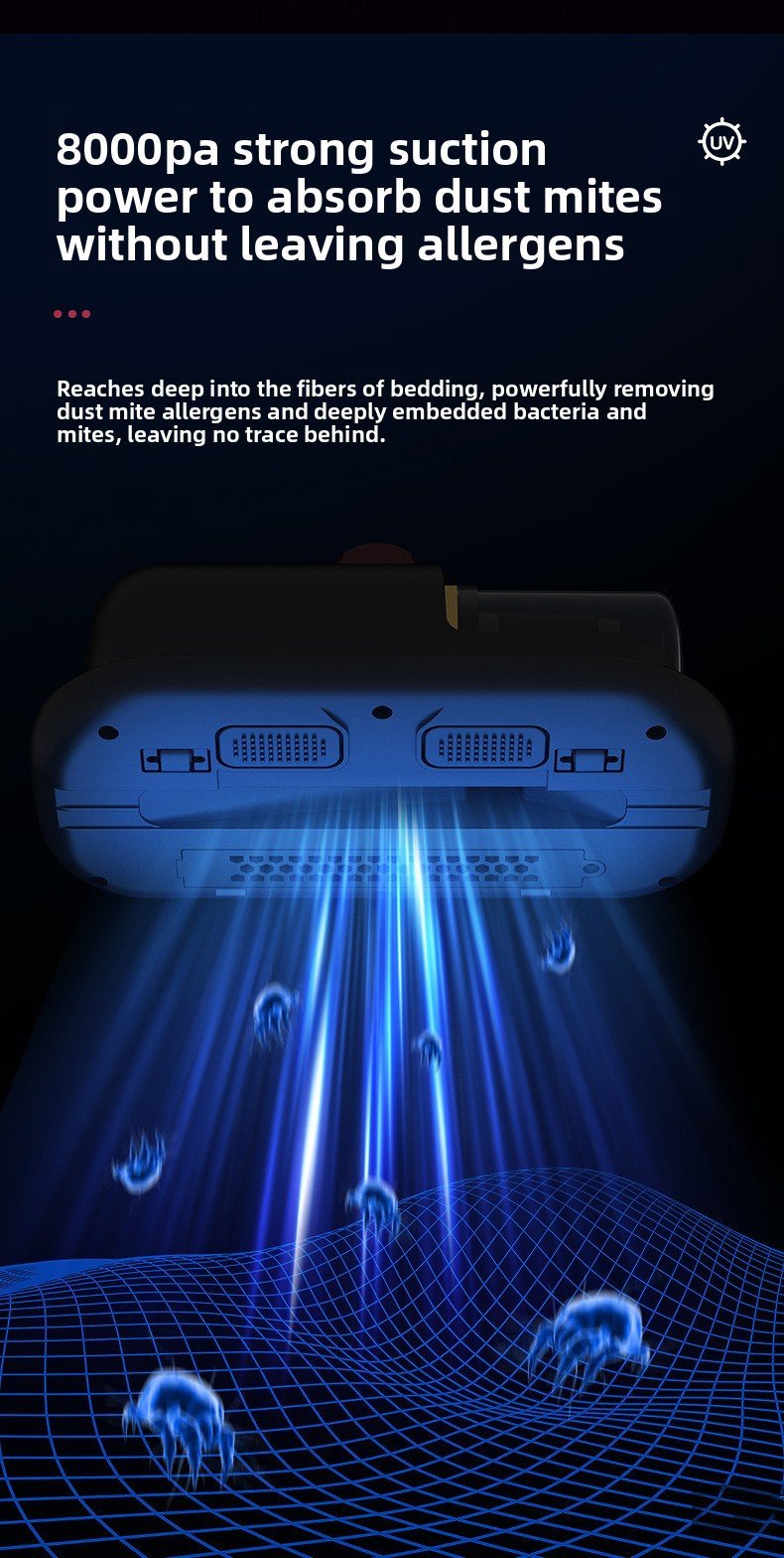 Home UV Sanitizing Vacuum: Cordless Bed Mattress Cleaner with Dual Vibration & Strong Suction - ziktop